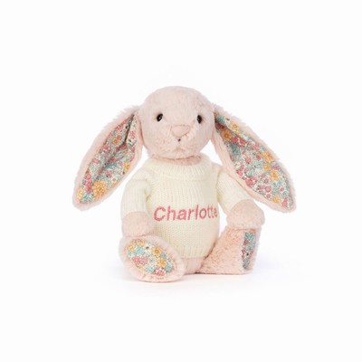 Jellycat Blossom Blush Bunny with Cream Jumper New Zealand | EKMAR8307